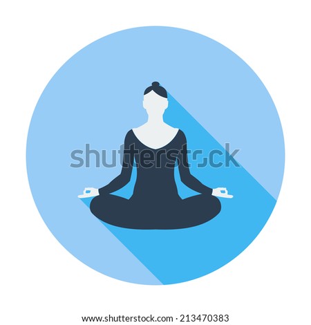 Yoga. Single flat color icon. Vector illustration. - stock vector