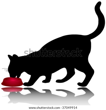 Cat Eating Stock Vectors & Vector Clip Art | Shutterstock