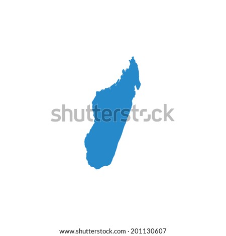 Shape of the Country of Madagascar - stock photo