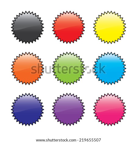 An Illustration of a Spikey Circle Collection Set - stock photo