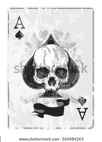 Stock Images similar to ID 126884834 - poker card with skulls. clubs....