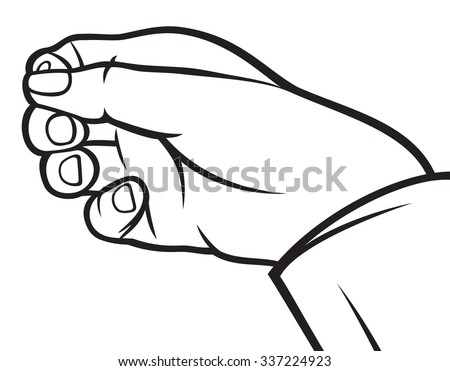 hand knocking on doors (hand knocking at the wooden door) - stock vector