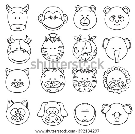 Bear Cartoon Head Outline Stock Photos, Images, & Pictures | Shutterstock