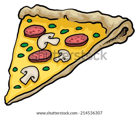 Cartoon Illustration Pizza Slice Vector Stock Photos, Images ...