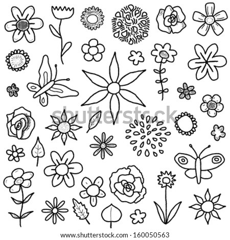 Doodle flowers Stock Photos, Images, & Pictures | Shutterstock