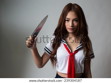 Girl Holding A Knife Stock Photos, Images, & Pictures | Shutterstock