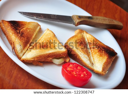 Crispy Veg sandwiches platter - stock photo
