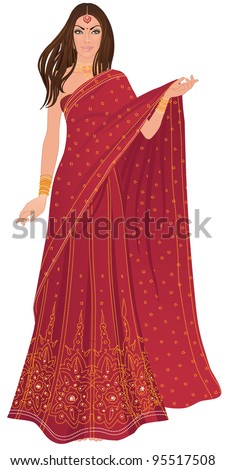 Indian woman wearing traditional dress Stock Photos, Images, & Pictures ...