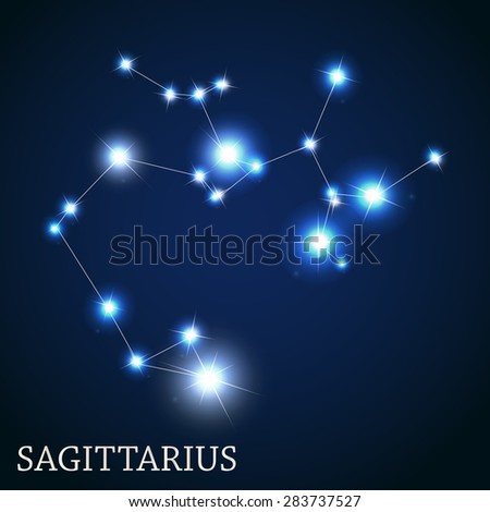 Sagittarius Zodiac Sign of the Beautiful Bright Stars Vector ...