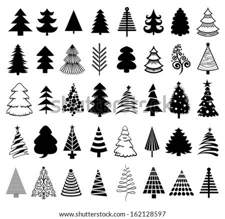 Christmas trees. Vector Illustration - stock vector