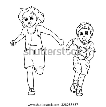 Stock Images similar to ID 107170271 - happy children silhouettes
