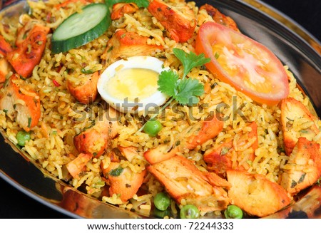 Indian chicken tikka biriani curry - stock photo