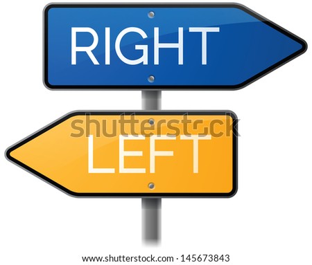 Left or Right Road Sign - stock vector