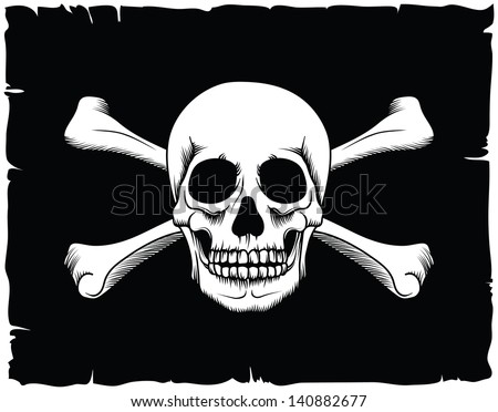 Vector skull of pirate - stock vector