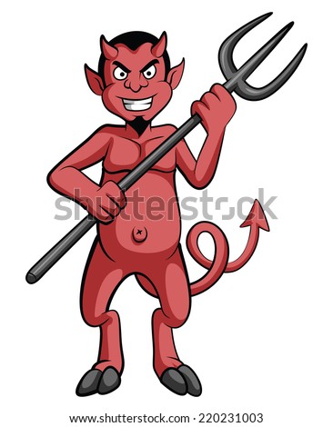 Little Red Devil Head Cartoon Free Vector / 4Vector