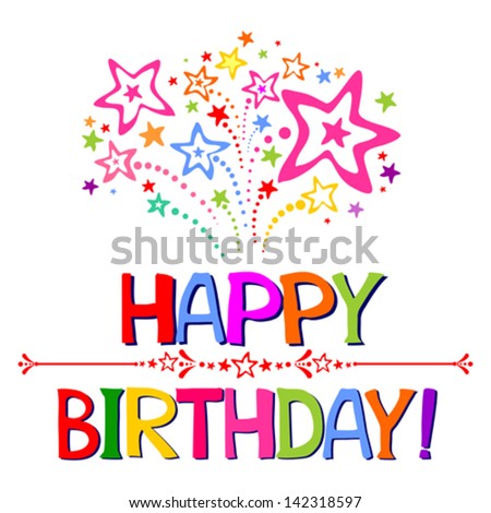 Vector Images, Illustrations and Cliparts: Happy birthday firework ...