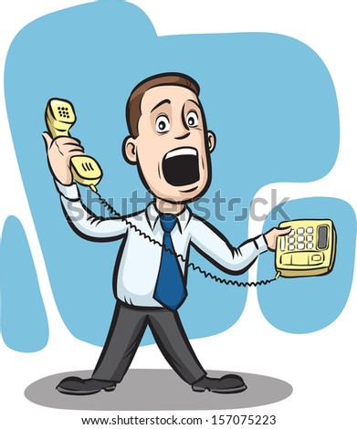 Man Answering The Phone clip art Free Vector / 4Vector