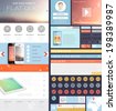 One Page Website Design Template With Ui Elements Kit And Flat Design ...